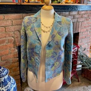 Barney’s New York Purple Blue Green Floral Blazer